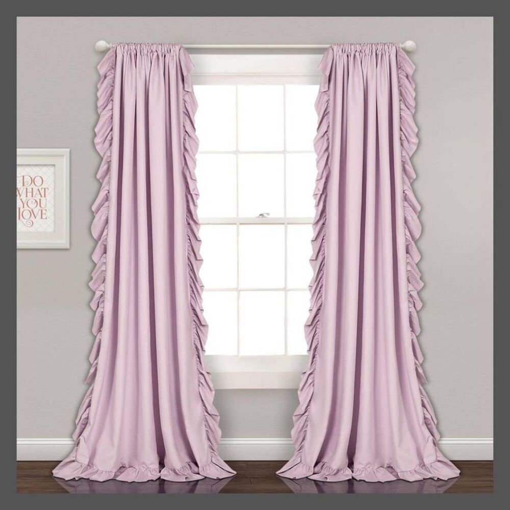 Lush Decor - Set of 2 (84"x54") Reyna Window Kids' Curtain Set  Lilac